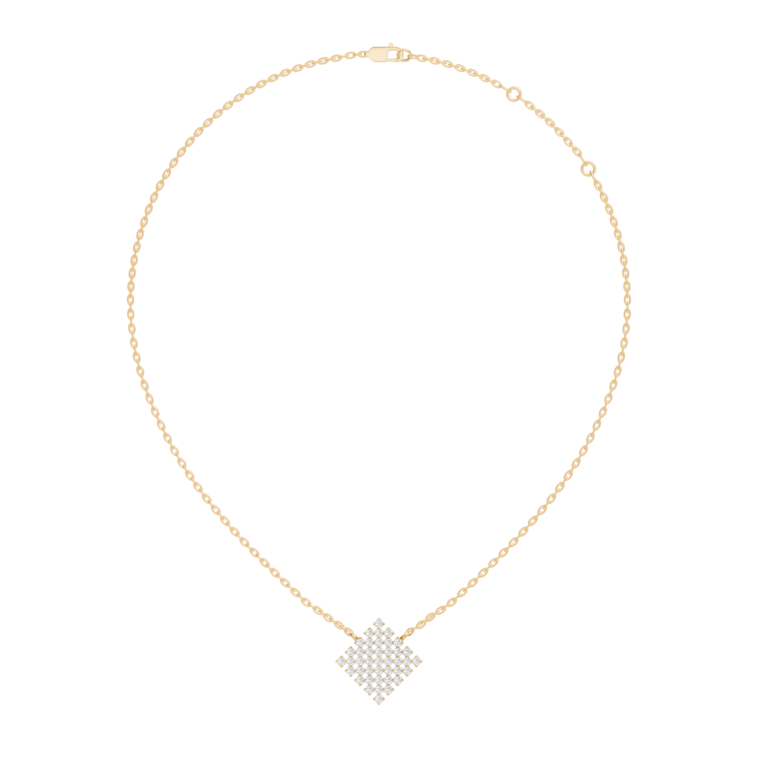 Gold Cluster Round Lab Grown Diamond Tivra Pendant
