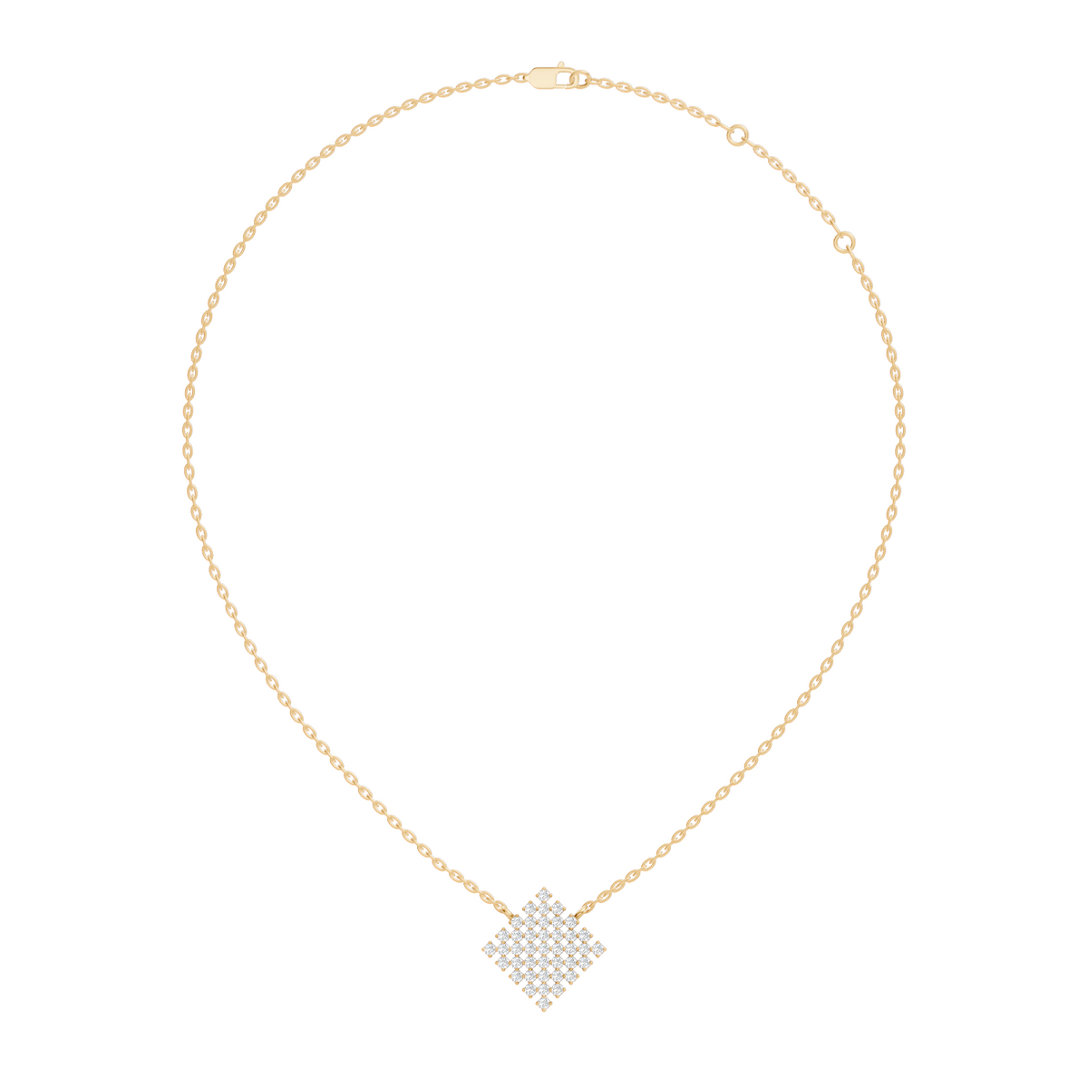 Gold Cluster Round Lab Grown Diamond Tivra Pendant