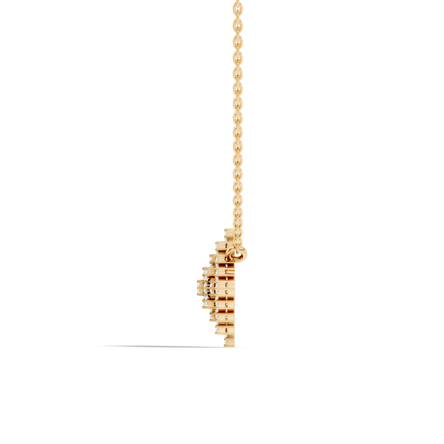 Gold Cluster Round Lab Grown Diamond Tivra Pendant