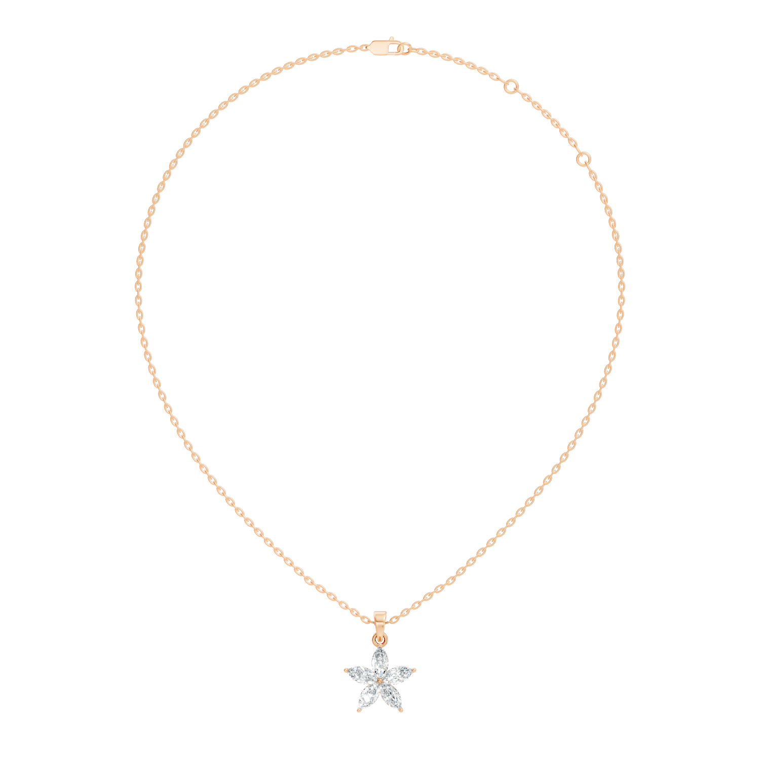 Gold Floral Marquise Lab Grown Diamond Zivon Pendant