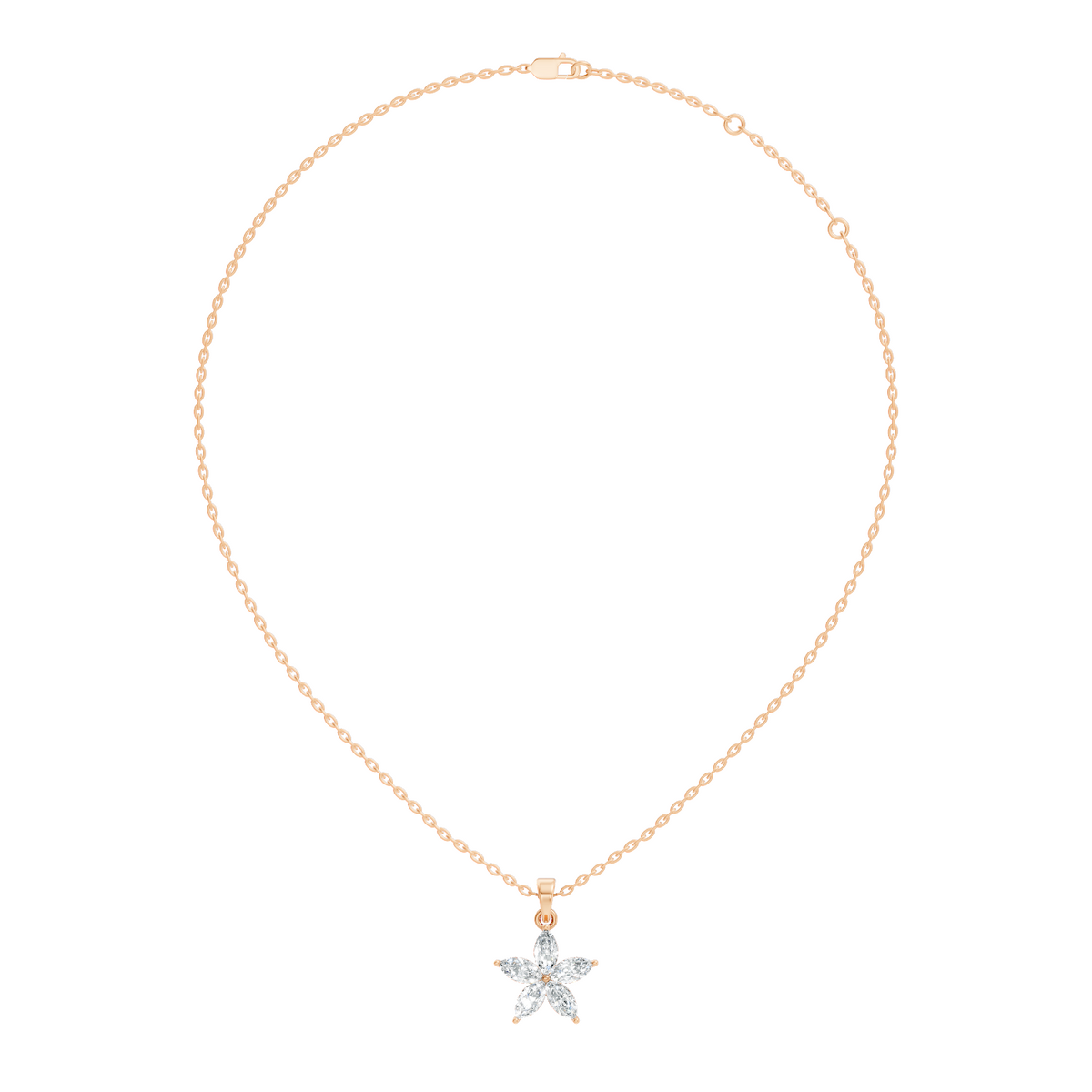 Gold Floral Marquise Lab Grown Diamond Zivon Pendant