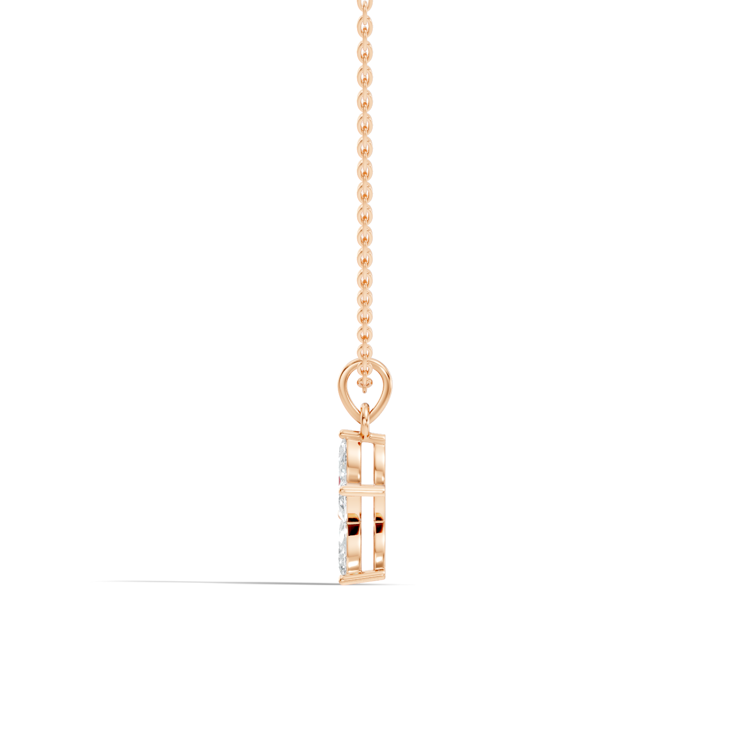 Gold Floral Marquise Lab Grown Diamond Zivon Pendant