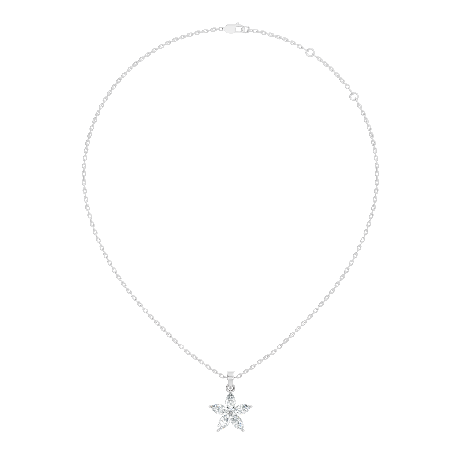 Gold Floral Marquise Lab Grown Diamond Zivon Pendant