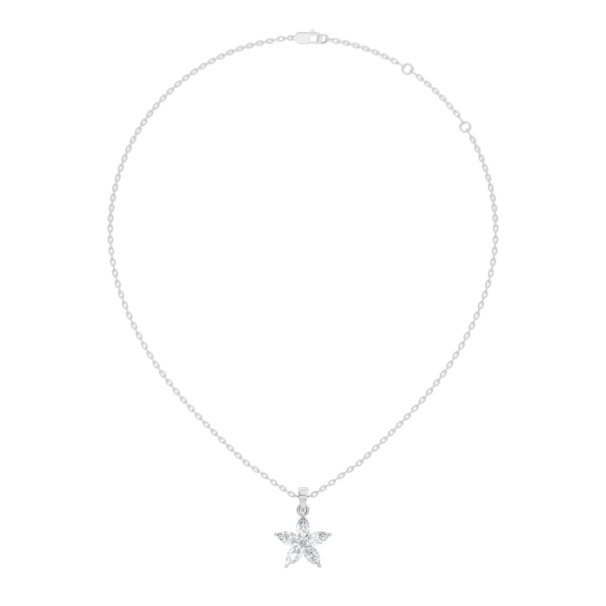 Gold Floral Marquise Lab Grown Diamond Zivon Pendant