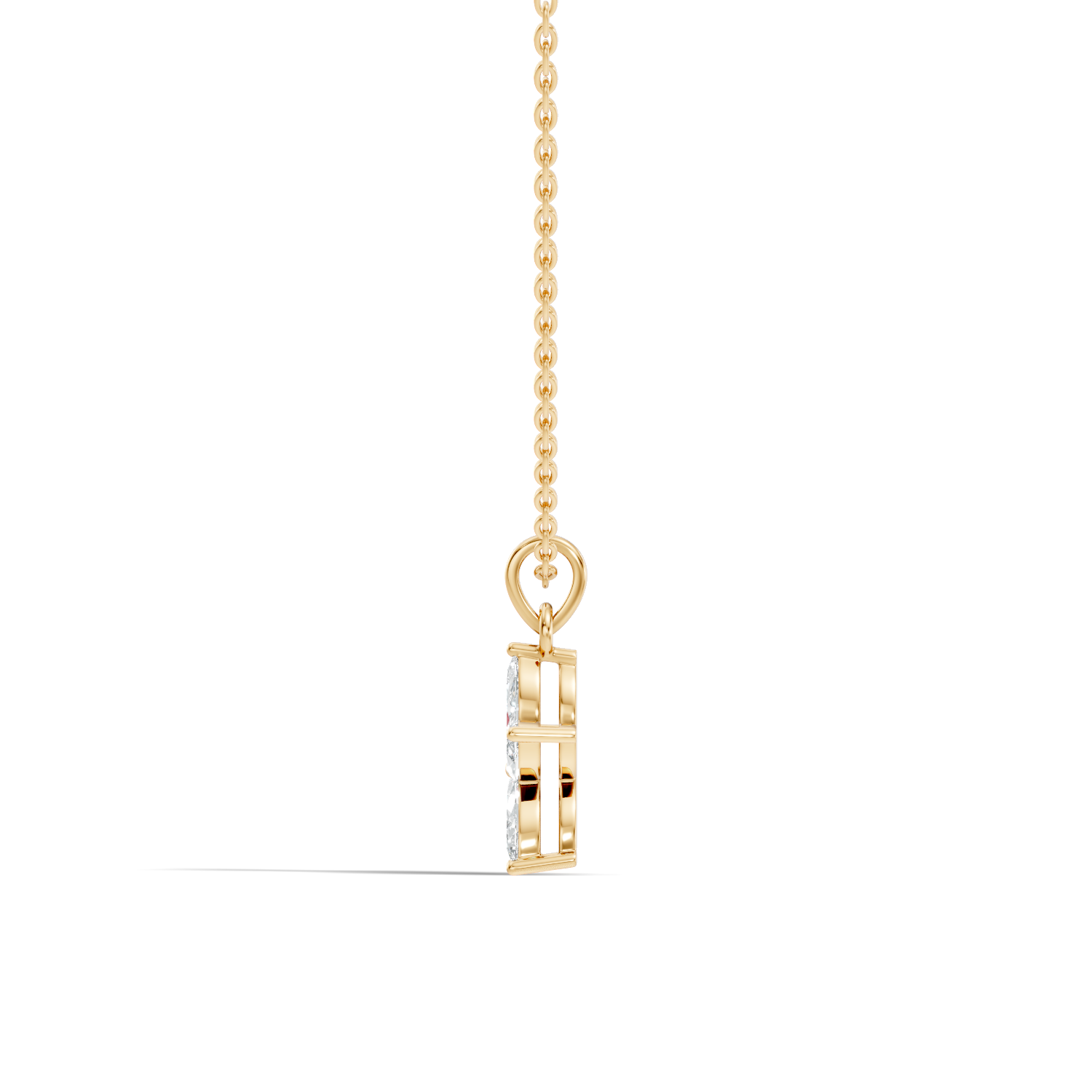 Gold Floral Marquise Lab Grown Diamond Zivon Pendant