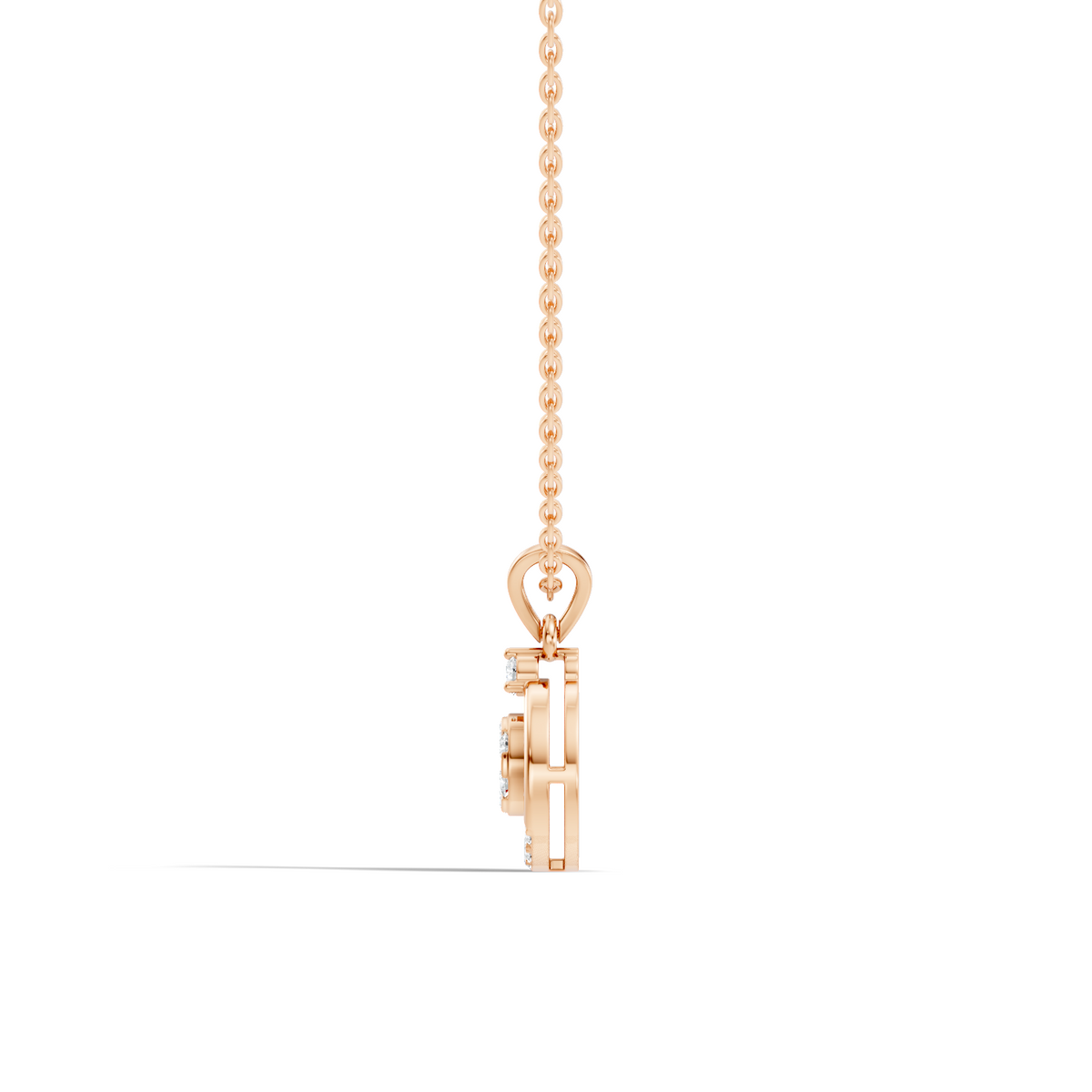 Gold Circle Motif Round Lab Grown Diamond Irya Pendant