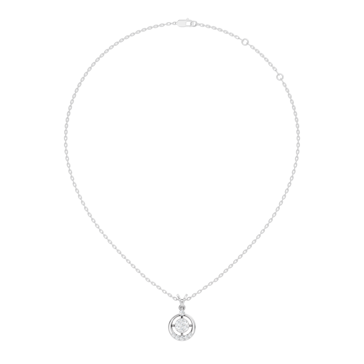 Gold Circle Motif Round Lab Grown Diamond Irya Pendant