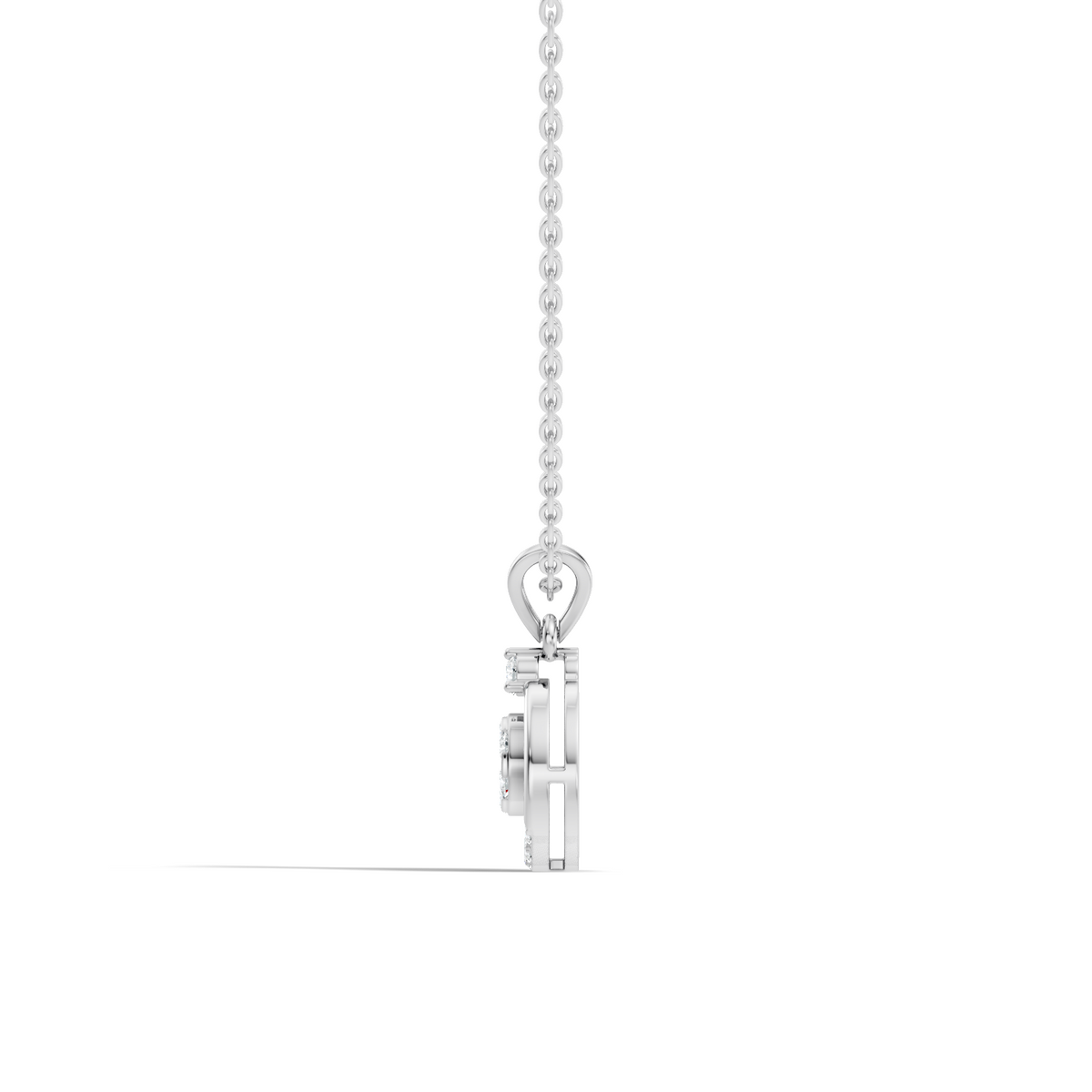 Gold Circle Motif Round Lab Grown Diamond Irya Pendant