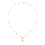 Gold Clover Motif Pear Lab Grown Diamond Revia Pendant