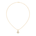 Gold Clover Motif Pear Lab Grown Diamond Revia Pendant