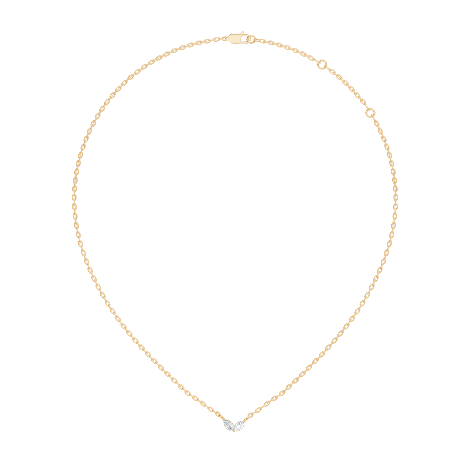 Gold Minimal Marquise Lab Grown Diamond Nyora Pendant