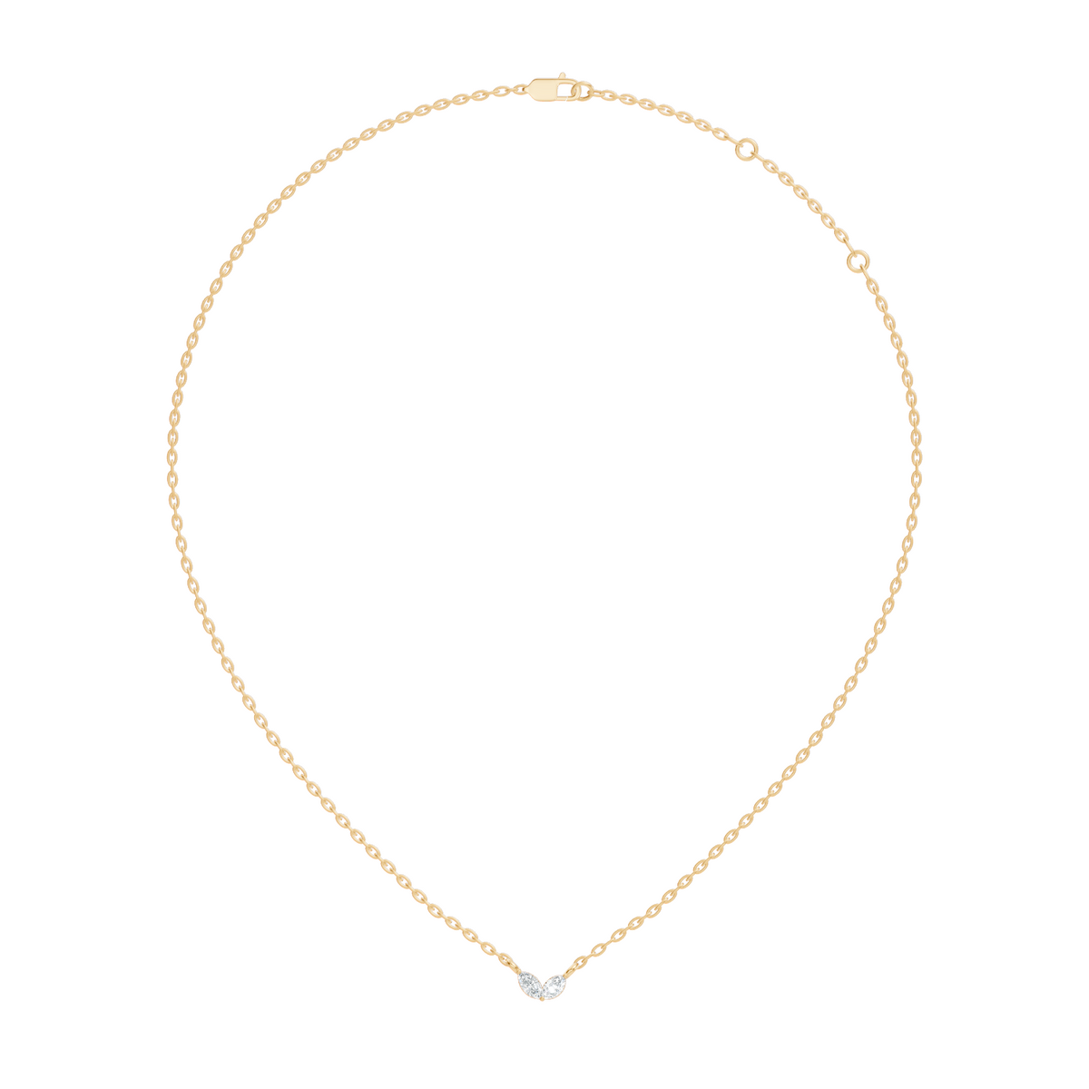 Gold Minimal Marquise Lab Grown Diamond Nyora Pendant