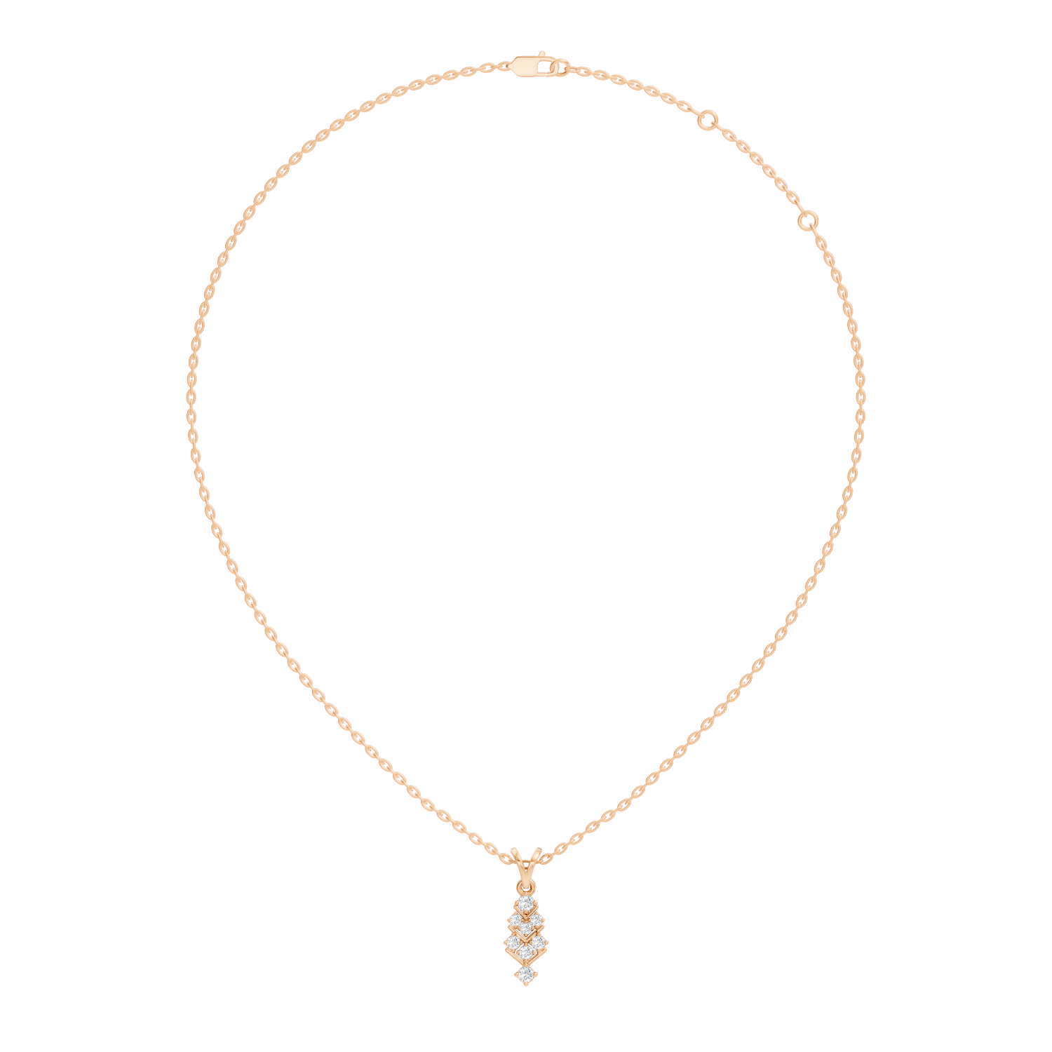 Gold Channel Round Lab Grown Diamond Kiyra Pendant