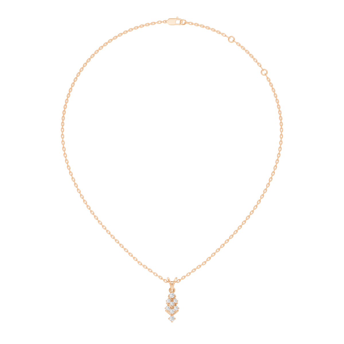 Gold Channel Round Lab Grown Diamond Kiyra Pendant