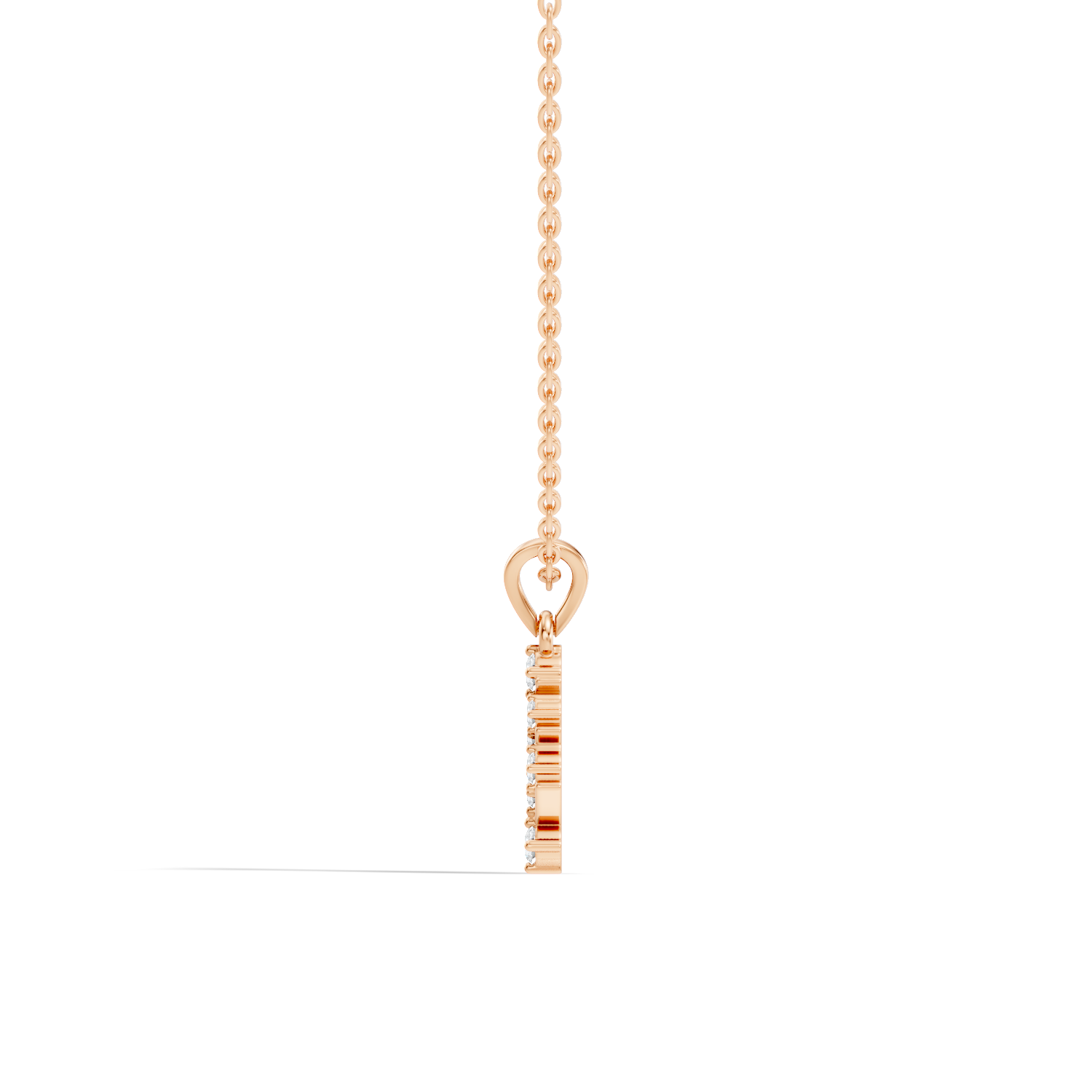 Gold Channel Round Lab Grown Diamond Kiyra Pendant