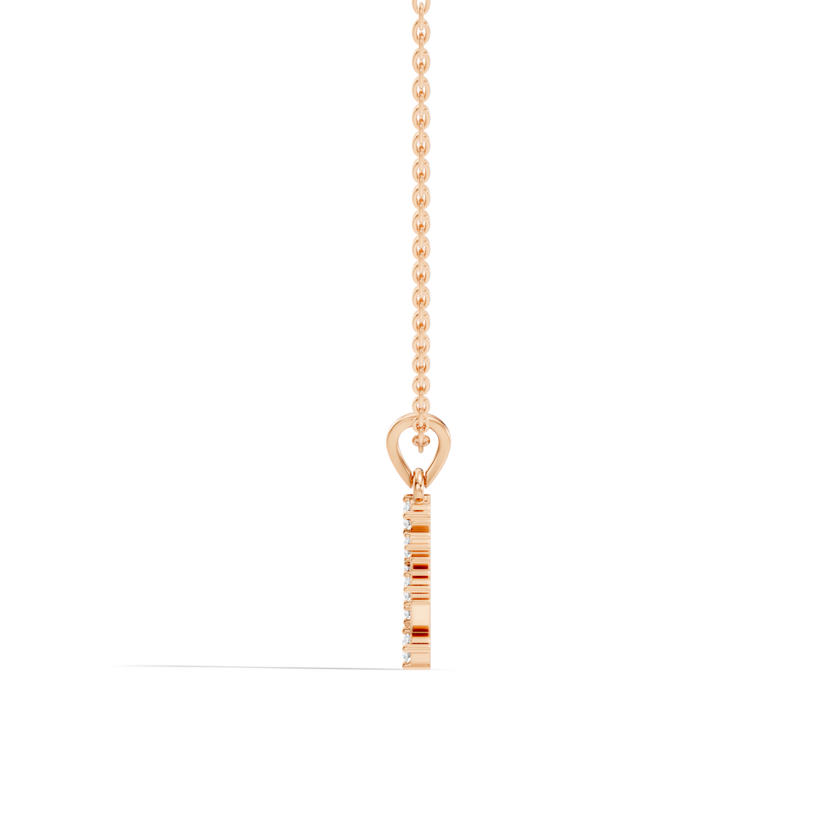 Gold Channel Round Lab Grown Diamond Kiyra Pendant