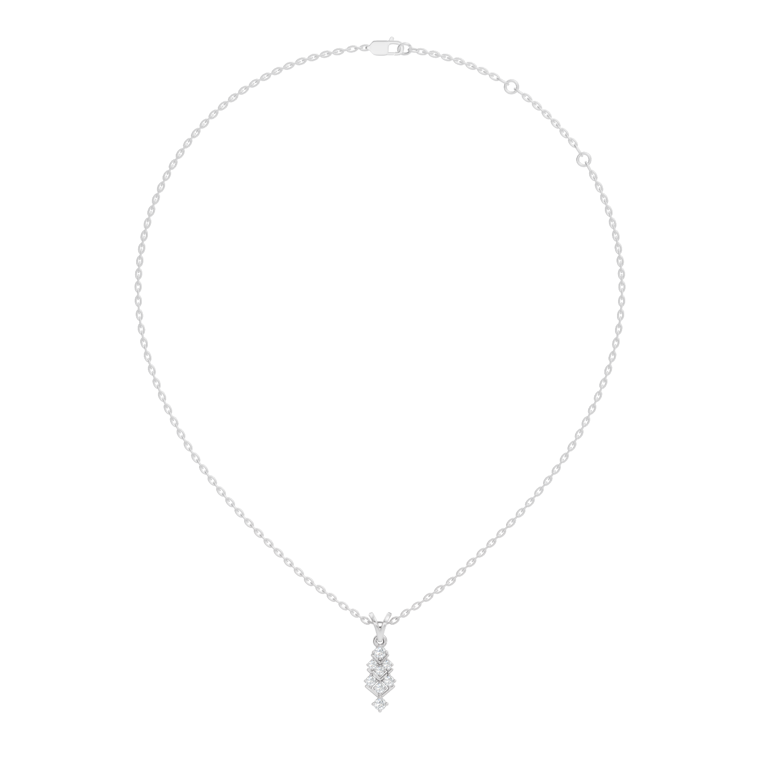 Gold Channel Round Lab Grown Diamond Kiyra Pendant