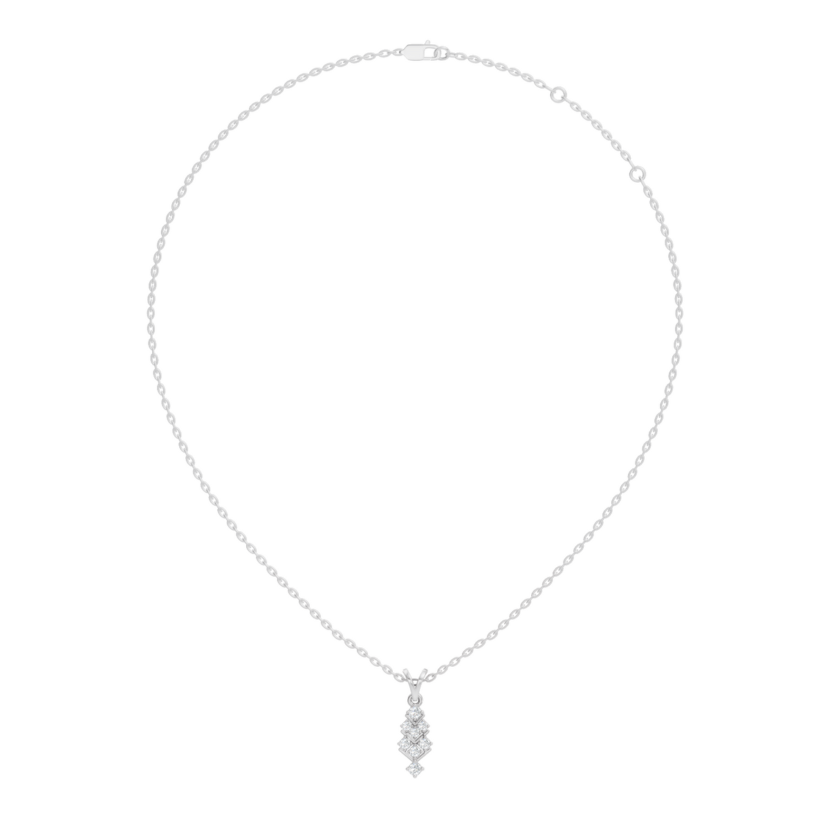 Gold Channel Round Lab Grown Diamond Kiyra Pendant