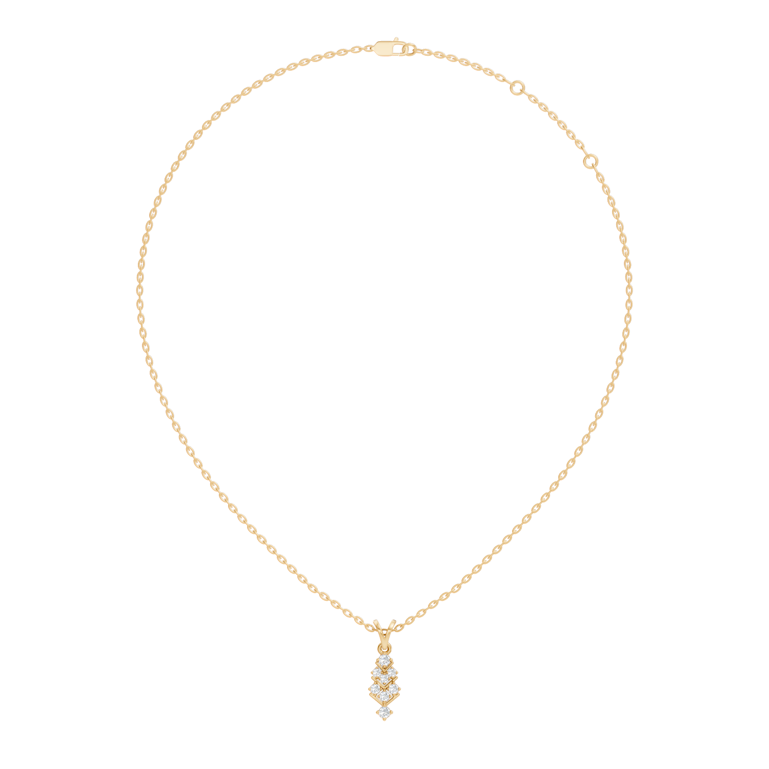 Gold Channel Round Lab Grown Diamond Kiyra Pendant