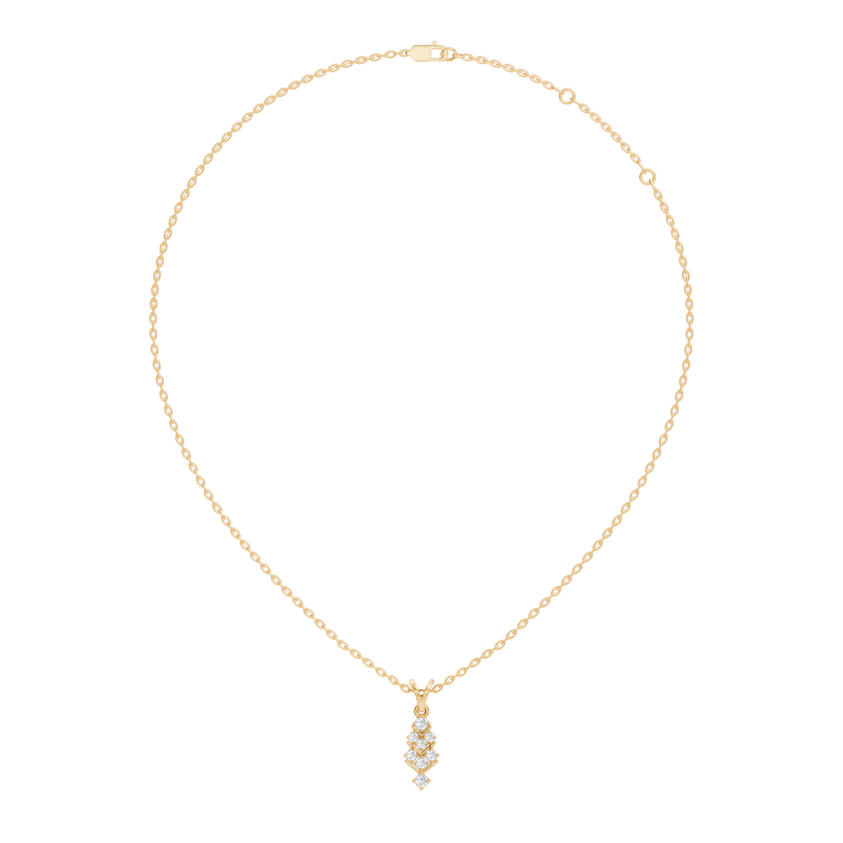 Gold Channel Round Lab Grown Diamond Kiyra Pendant