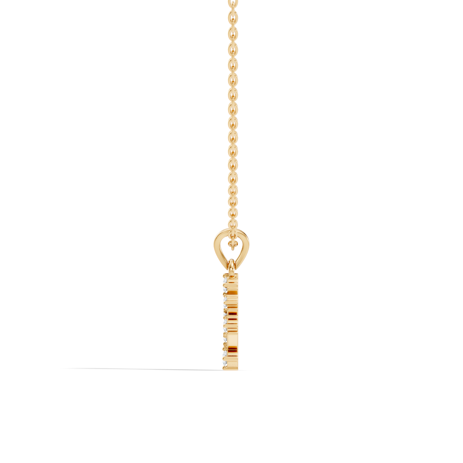 Gold Channel Round Lab Grown Diamond Kiyra Pendant
