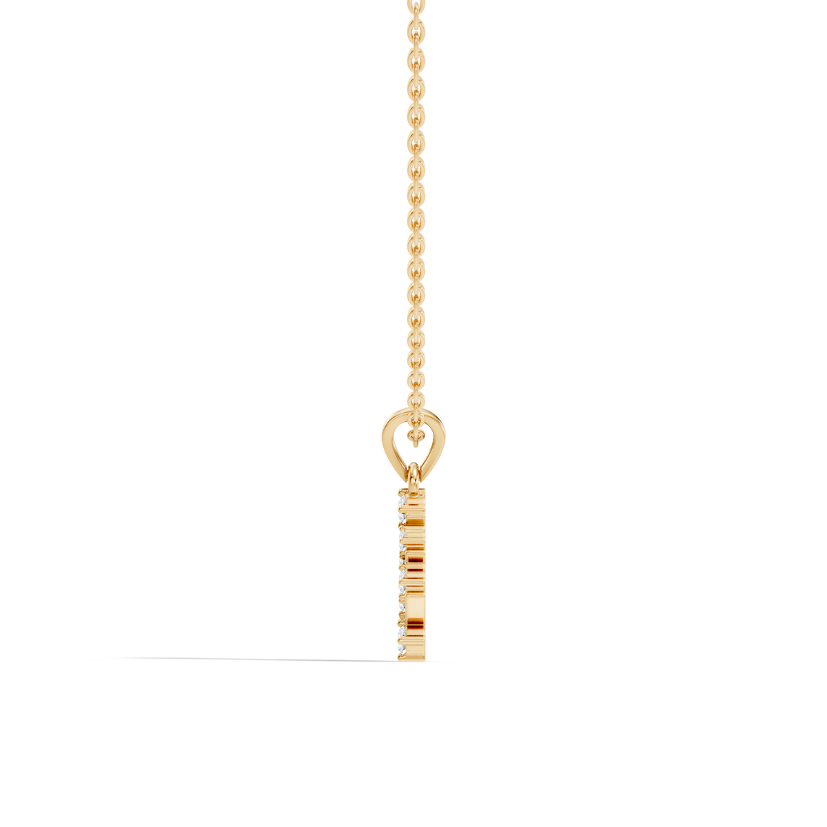 Gold Channel Round Lab Grown Diamond Kiyra Pendant