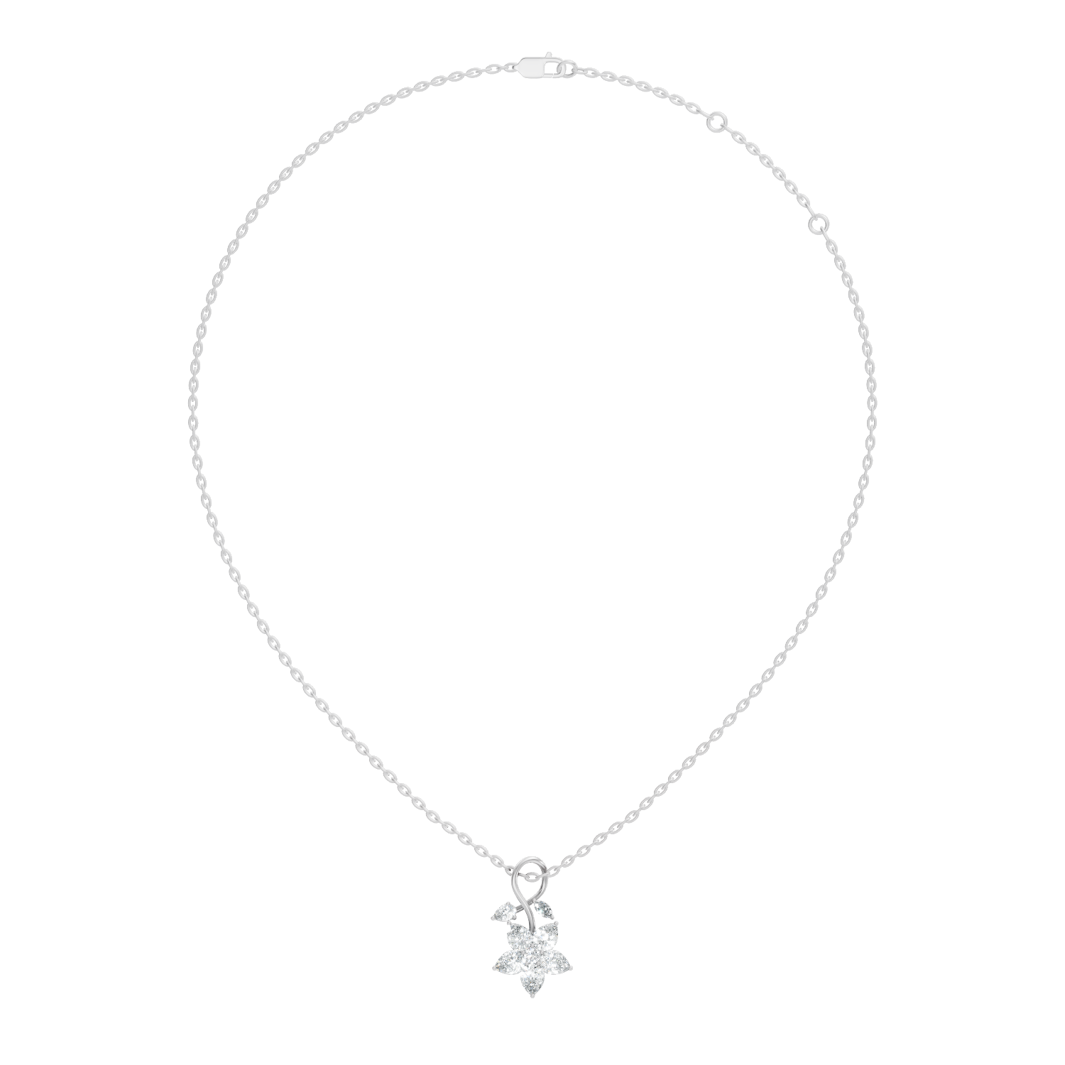 Gold Floral Drop Pear Lab Grown Diamond Isvya Pendant