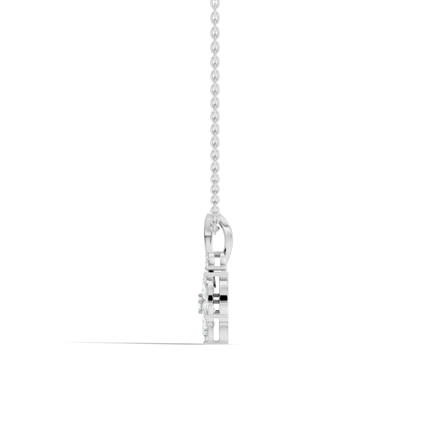 Gold Floral Drop Pear Lab Grown Diamond Isvya Pendant