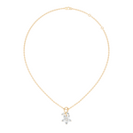 Gold Floral Drop Pear Lab Grown Diamond Isvya Pendant