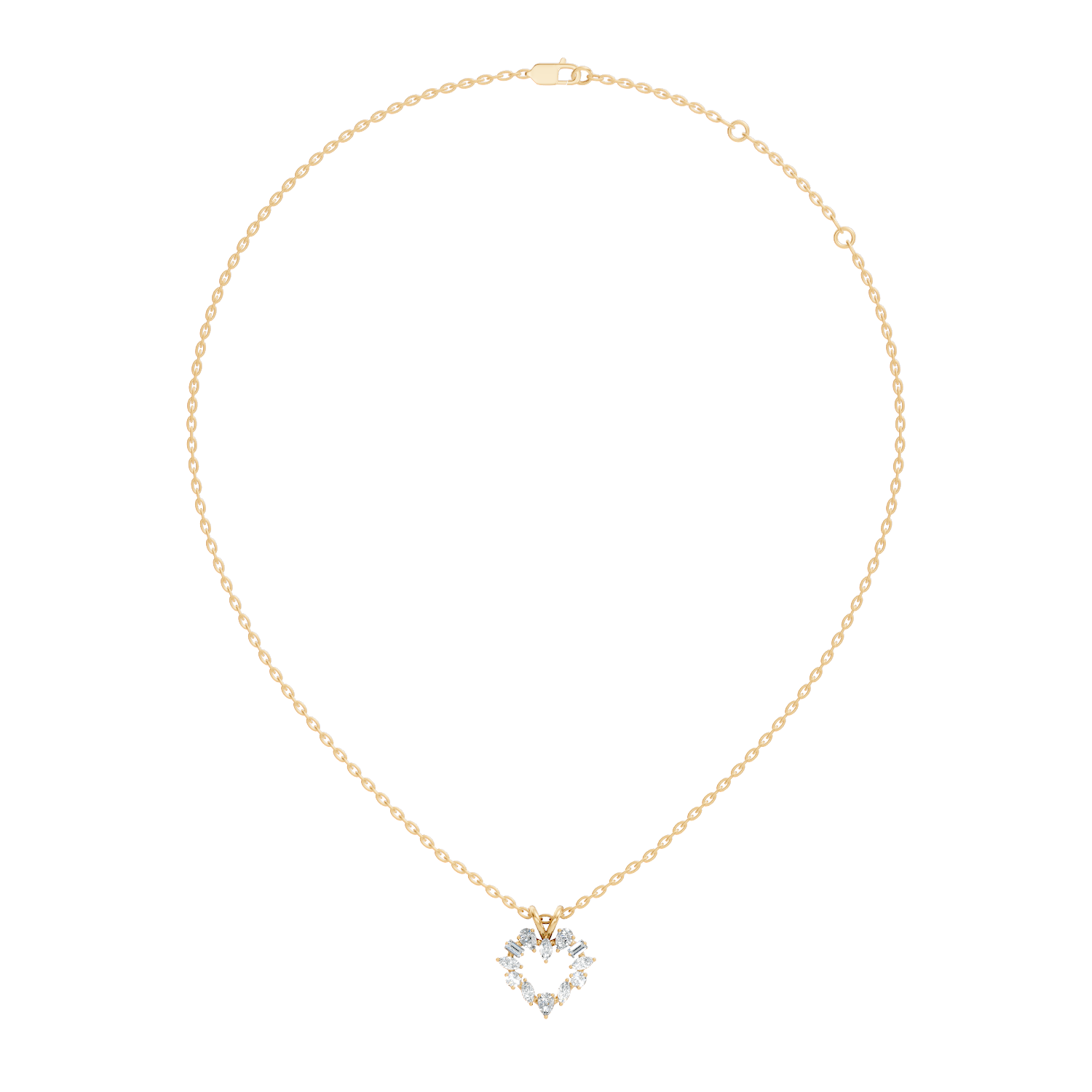Gold Open Halo Pear Lab Grown Diamond Azeny Pendant