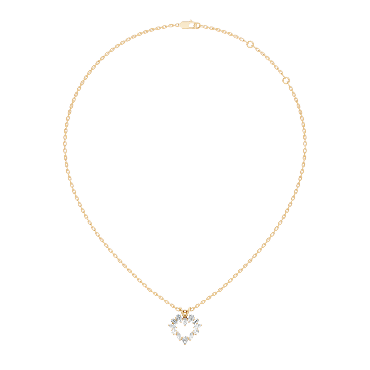 Gold Open Halo Pear Lab Grown Diamond Azeny Pendant
