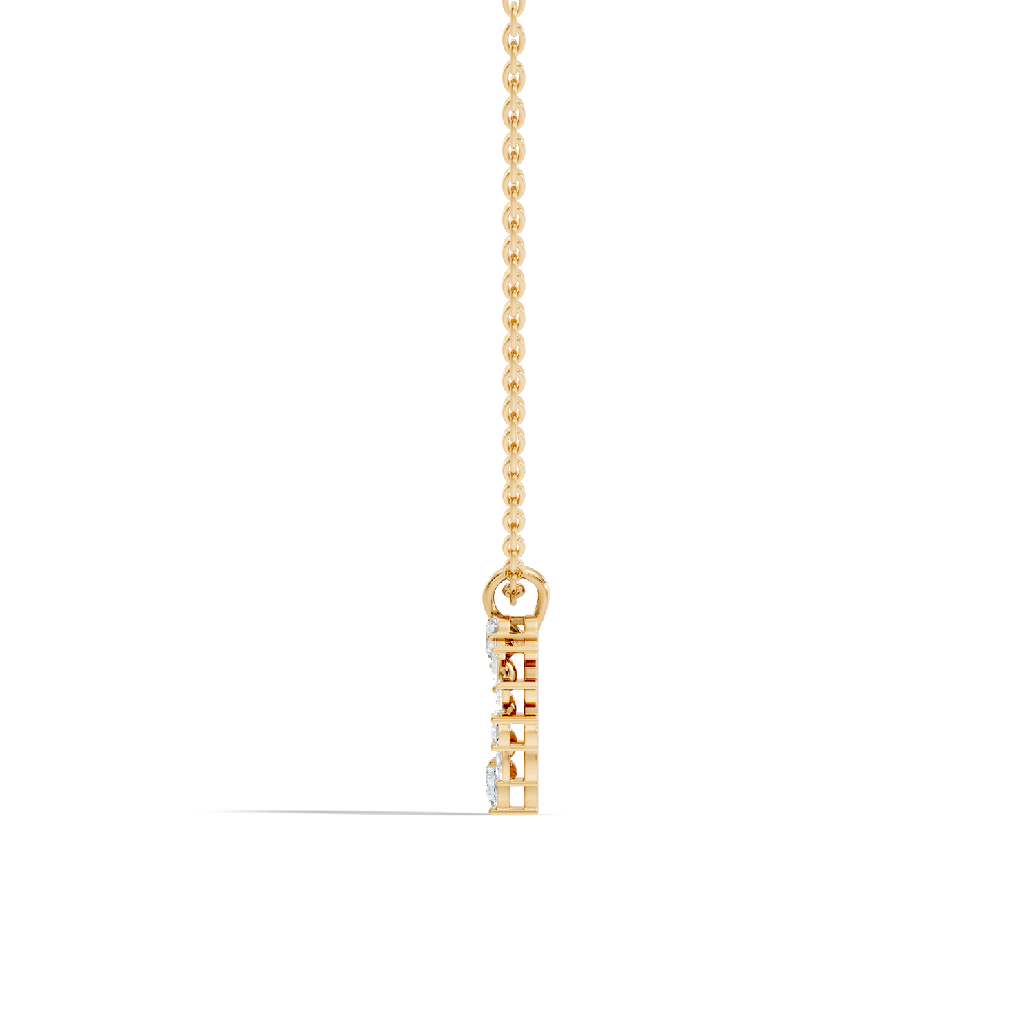 Gold Open Halo Pear Lab Grown Diamond Azeny Pendant