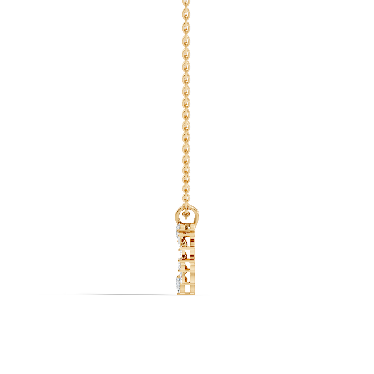 Gold Open Halo Pear Lab Grown Diamond Azeny Pendant
