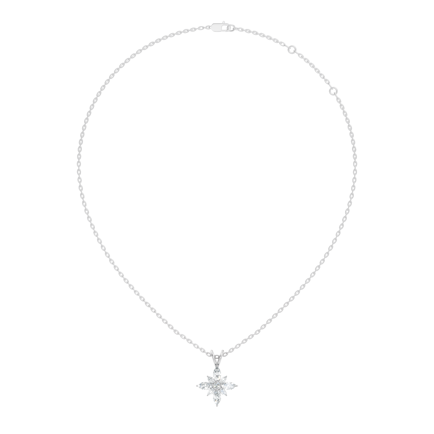 Gold Floral Marquise Lab Grown Diamond Sivra Pendant