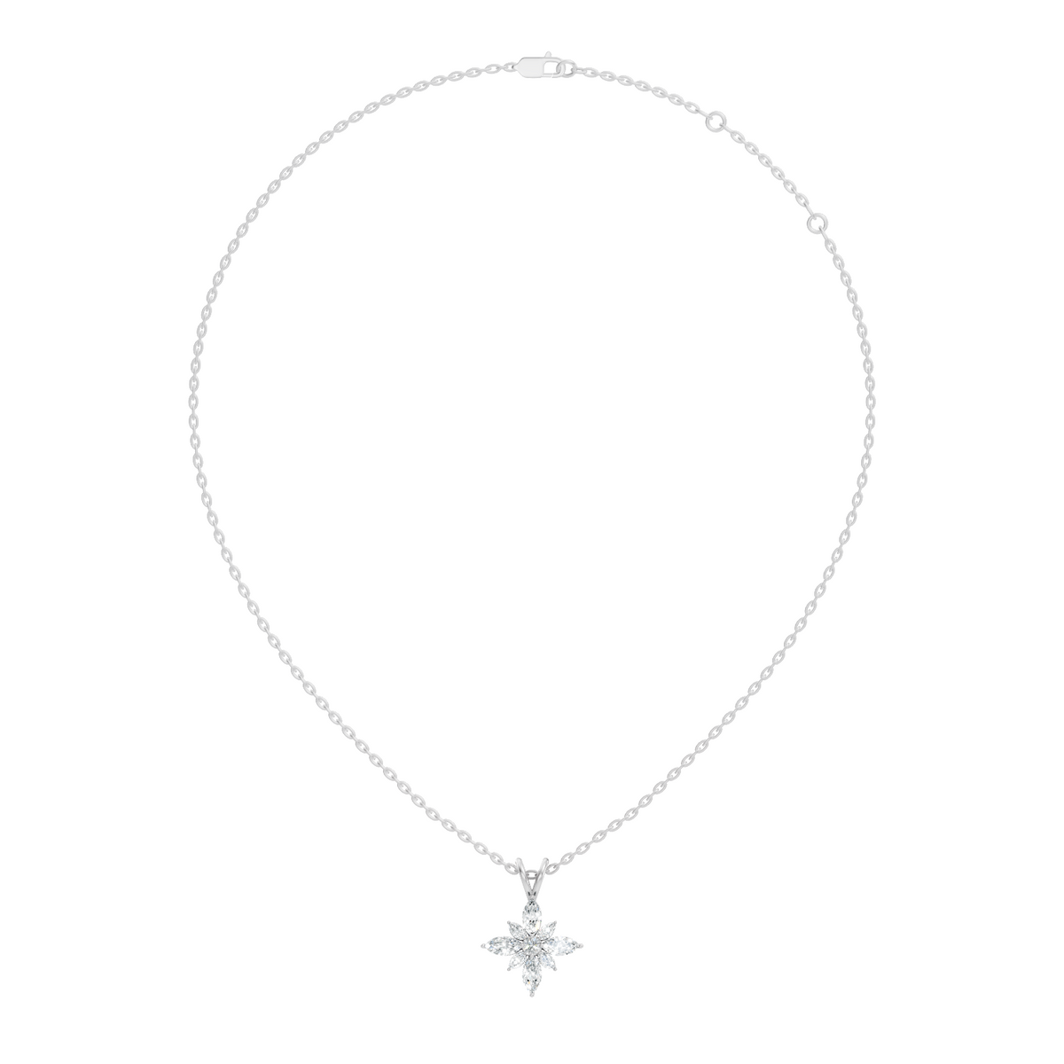 Gold Floral Marquise Lab Grown Diamond Sivra Pendant