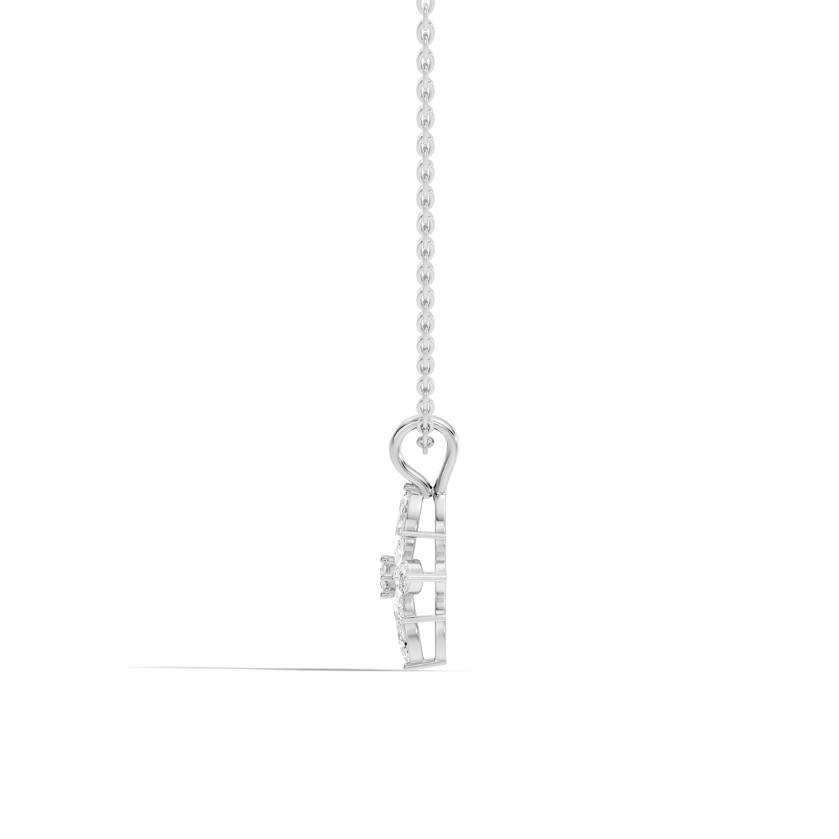 Gold Floral Marquise Lab Grown Diamond Sivra Pendant