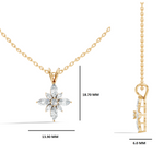 Gold Floral Marquise Lab Grown Diamond Sivra Pendant
