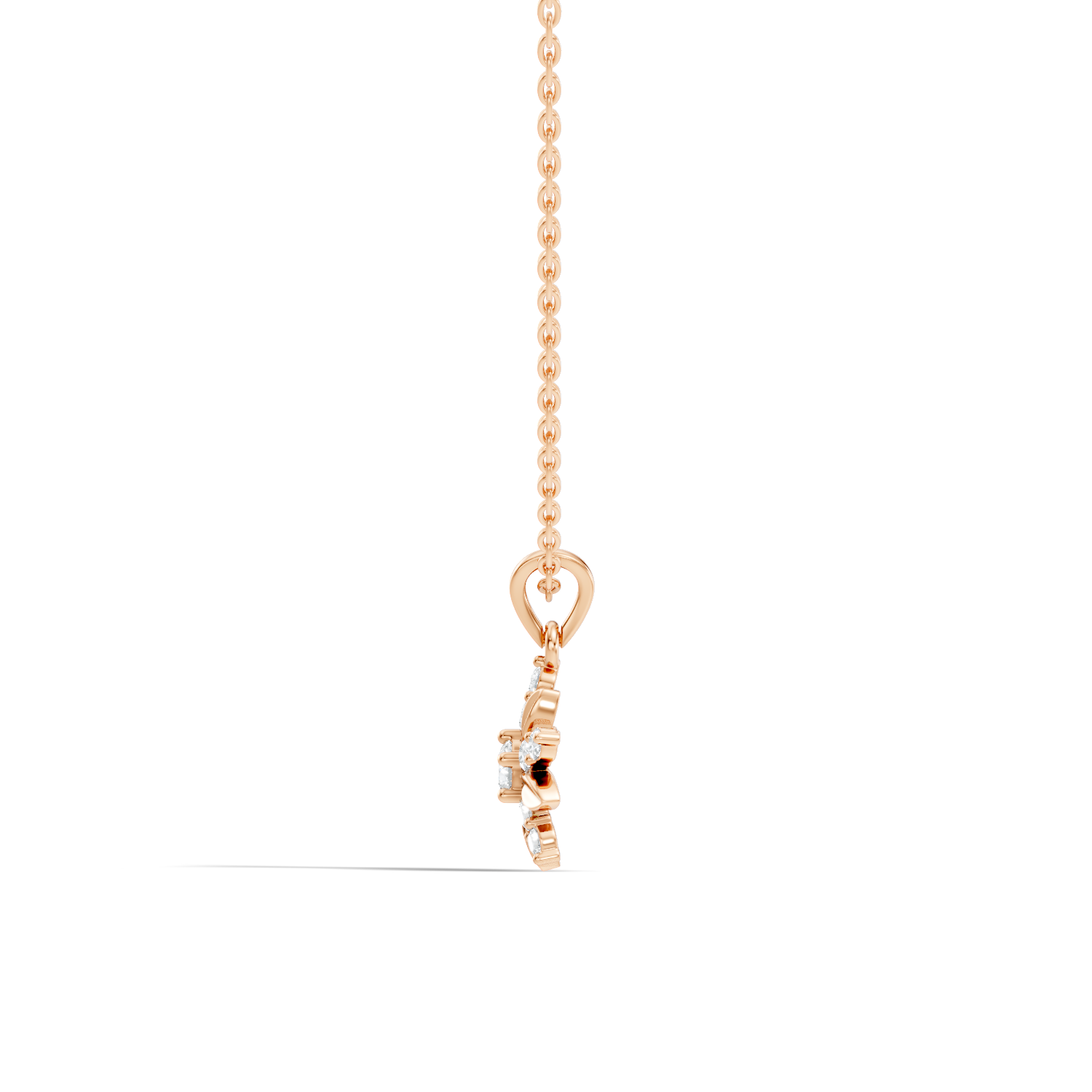 Gold Floral Cluster Round Lab Grown Diamond Orlix Pendant