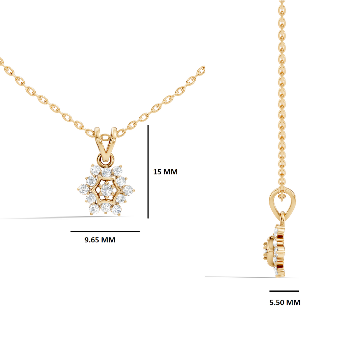 Gold Halo Round Lab Grown Diamond Avyne Pendant