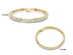 Gold 6Ct Pear Accent Round Tennis Lab Grown Diamond Chiara Bracelet