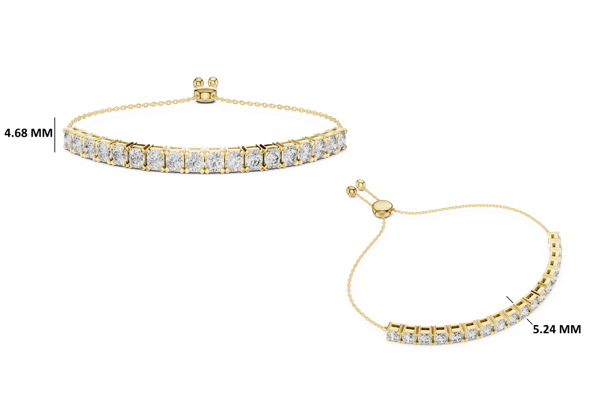 Gold 6Ct Round Tennis Lab Grown Diamond Diana Light Weight Bracelet