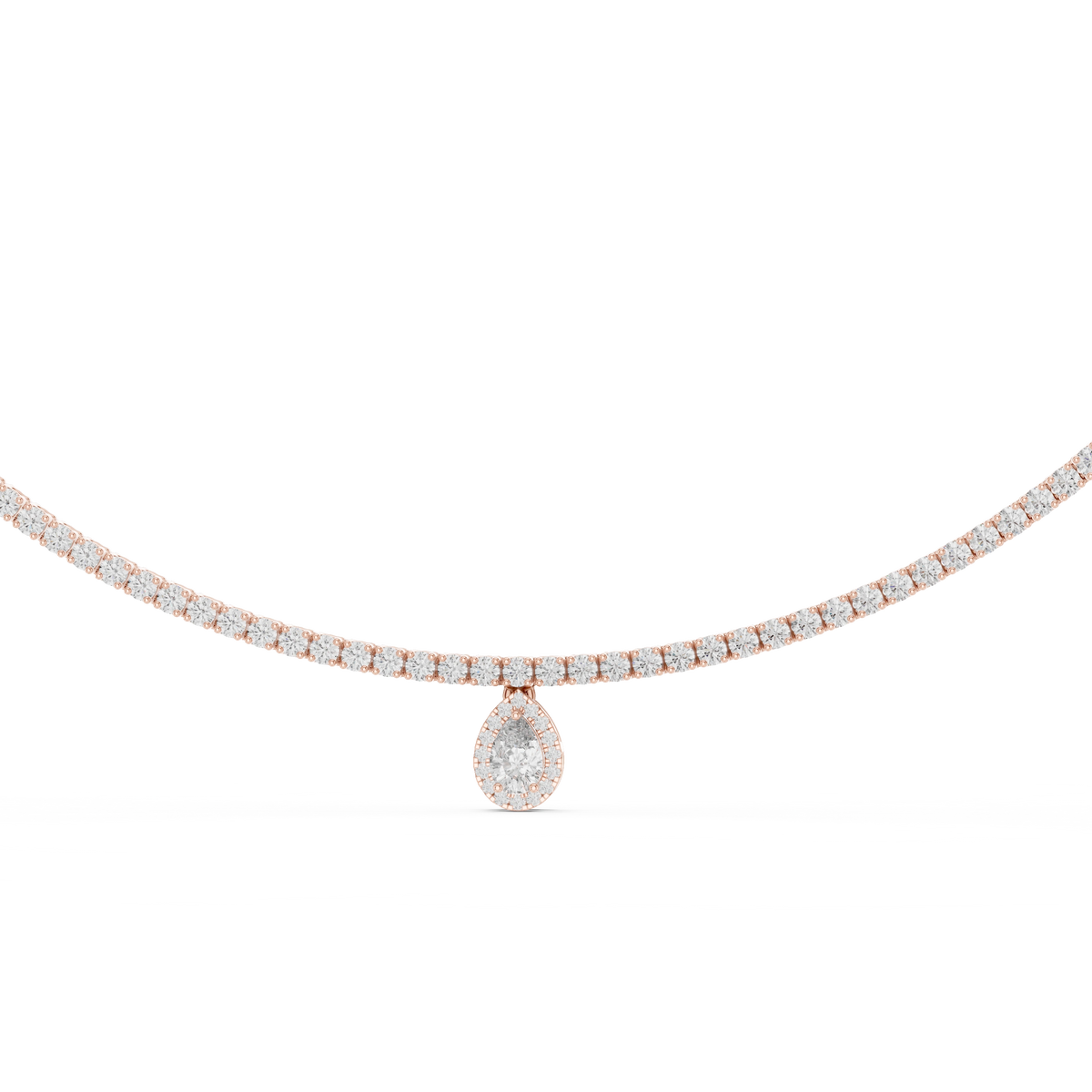 Gold 4 5Ct Tennis Pear Lab Grown Diamond Charlotte Necklace