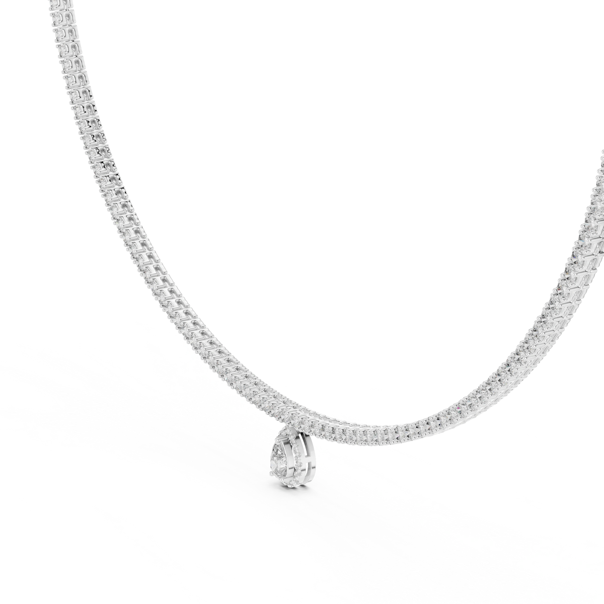 Gold 4 5Ct Tennis Pear Lab Grown Diamond Charlotte Necklace