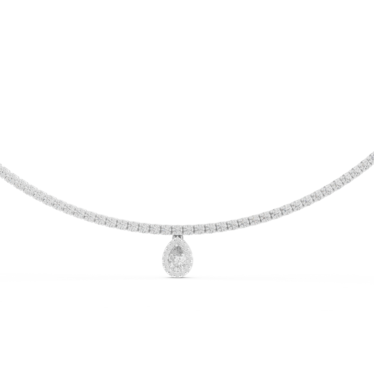 Gold 4 5Ct Tennis Pear Lab Grown Diamond Charlotte Necklace