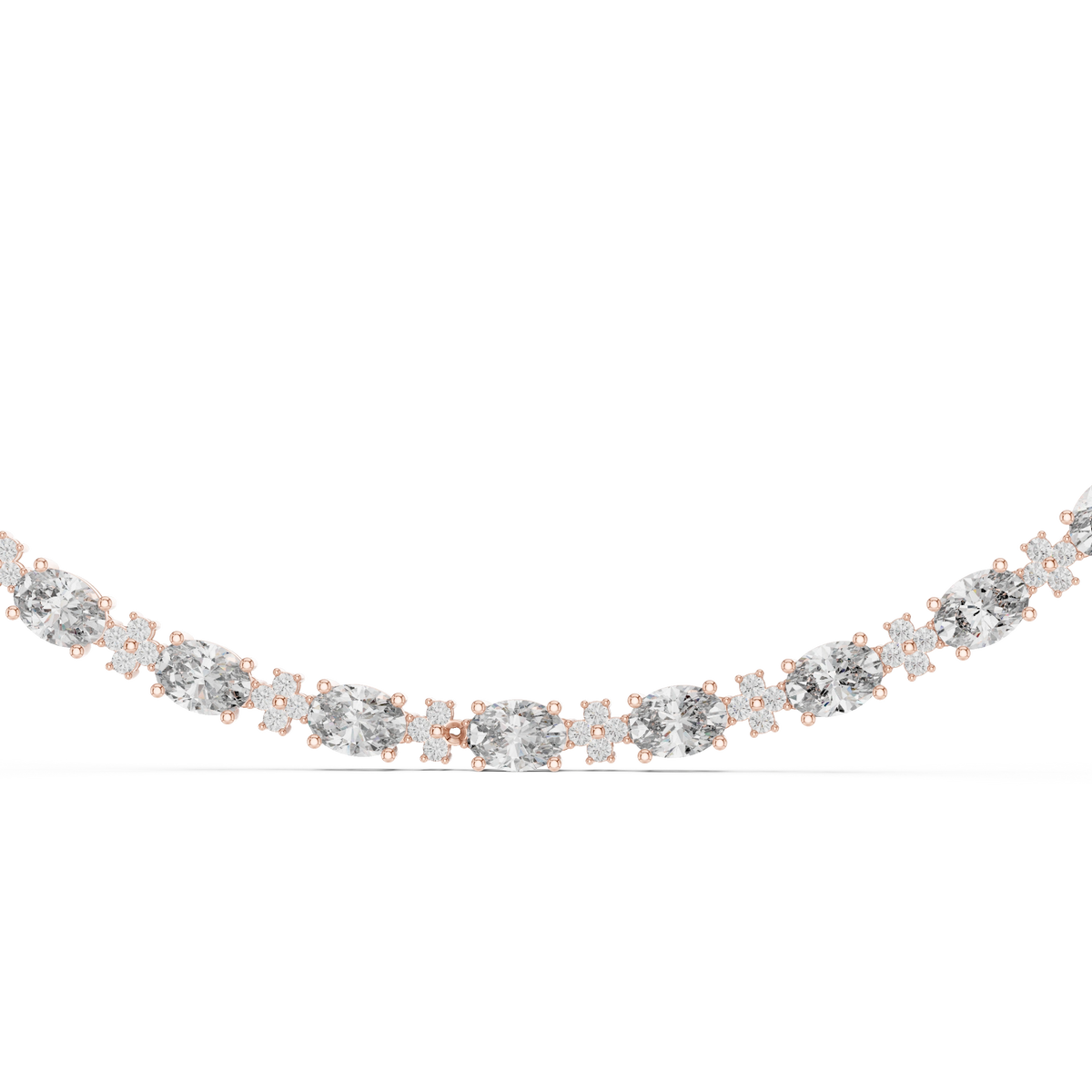 Gold Oval Round Lab Grown Diamond Celestia Necklace