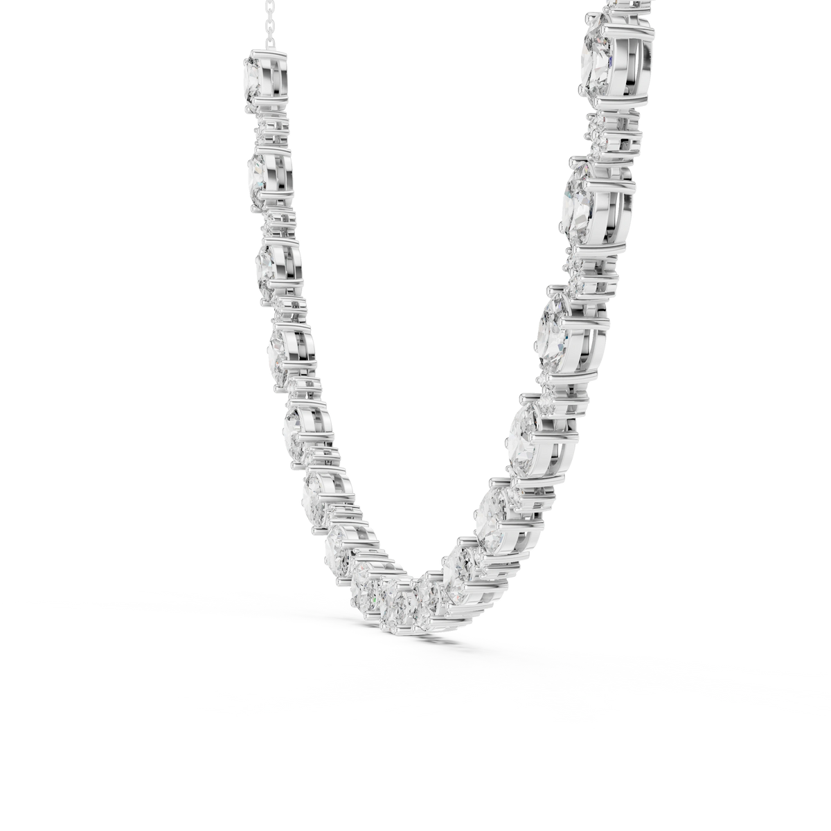 Gold Oval Round Lab Grown Diamond Celestia Necklace