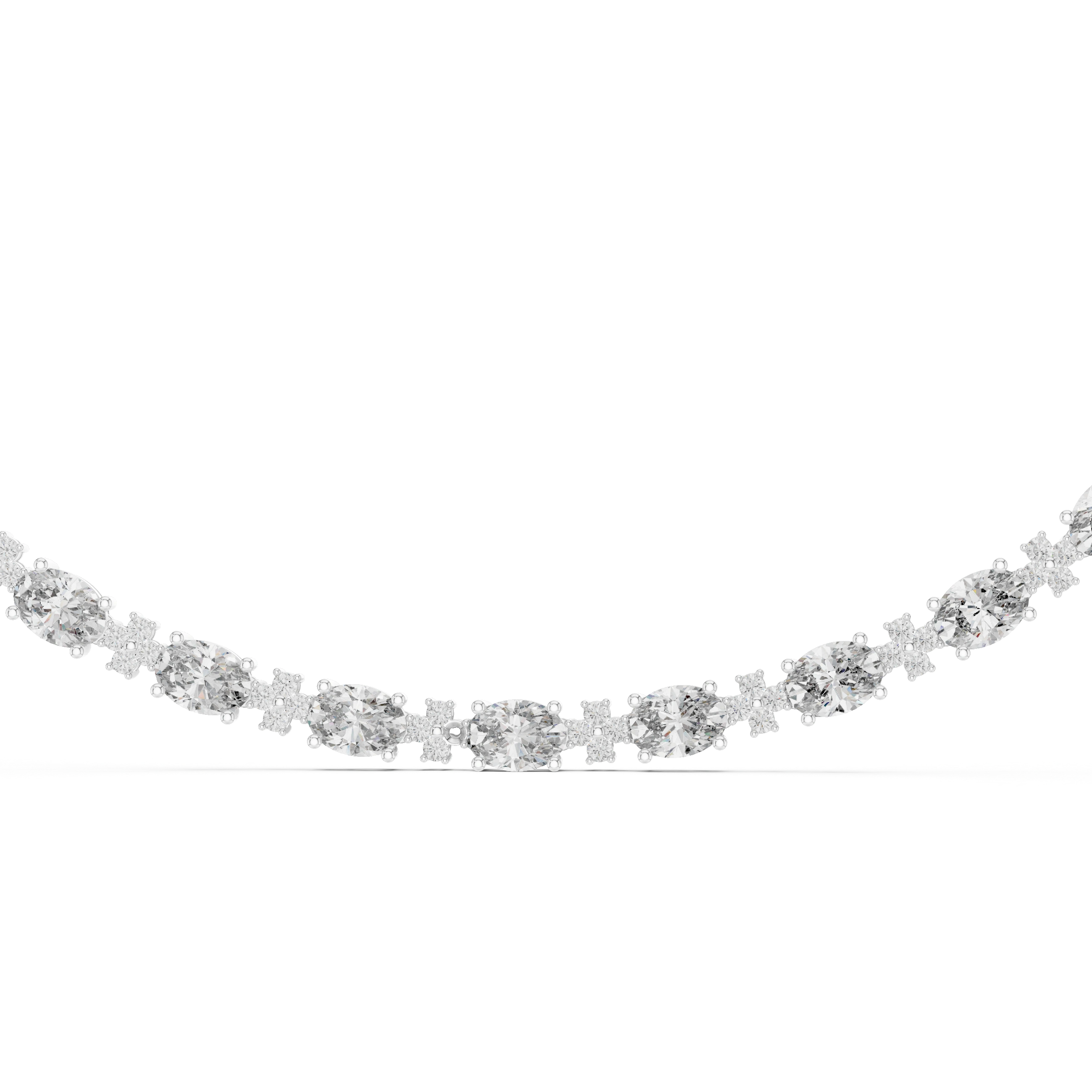Gold Oval Round Lab Grown Diamond Celestia Necklace