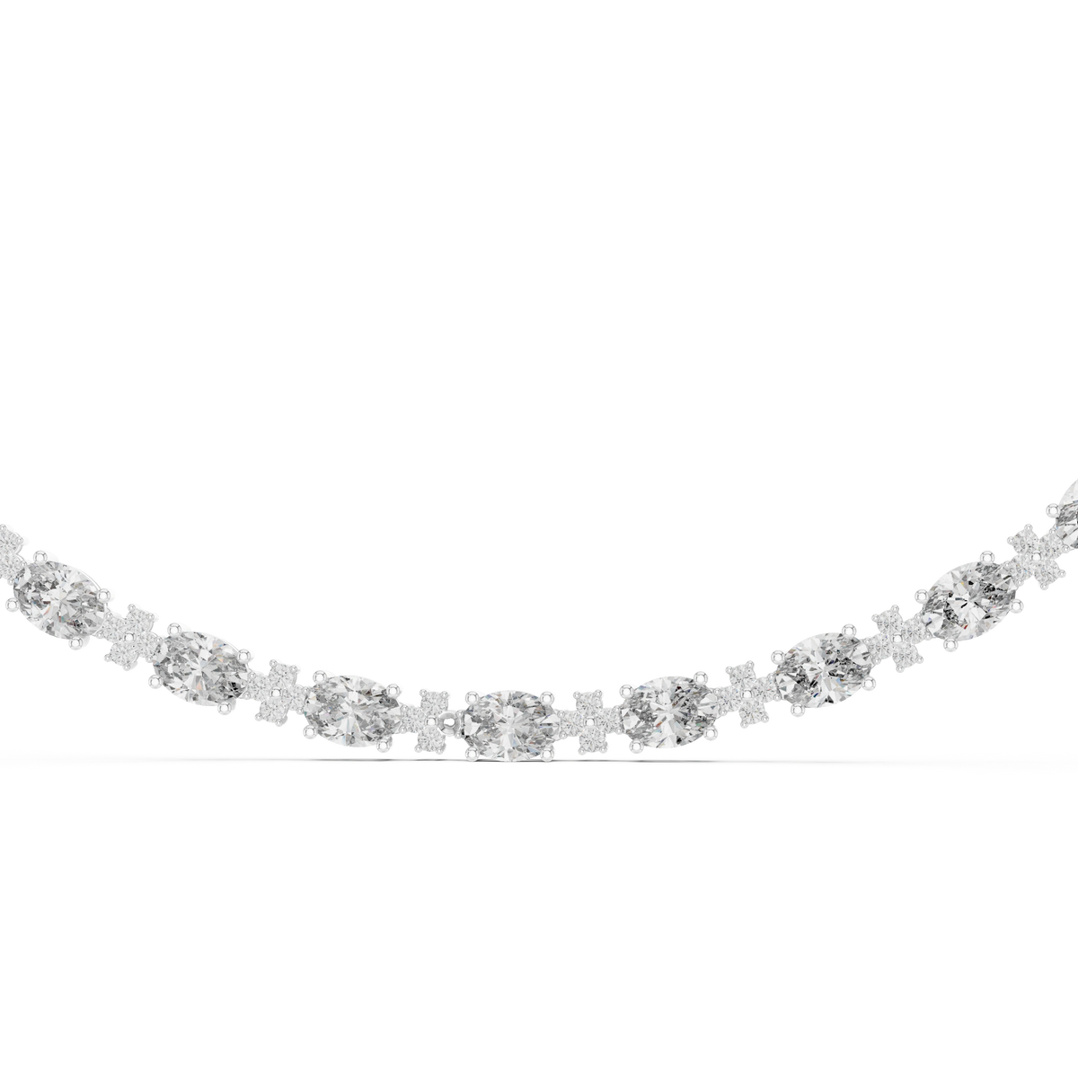 Gold Oval Round Lab Grown Diamond Celestia Necklace