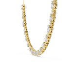 Gold Oval Round Lab Grown Diamond Celestia Necklace