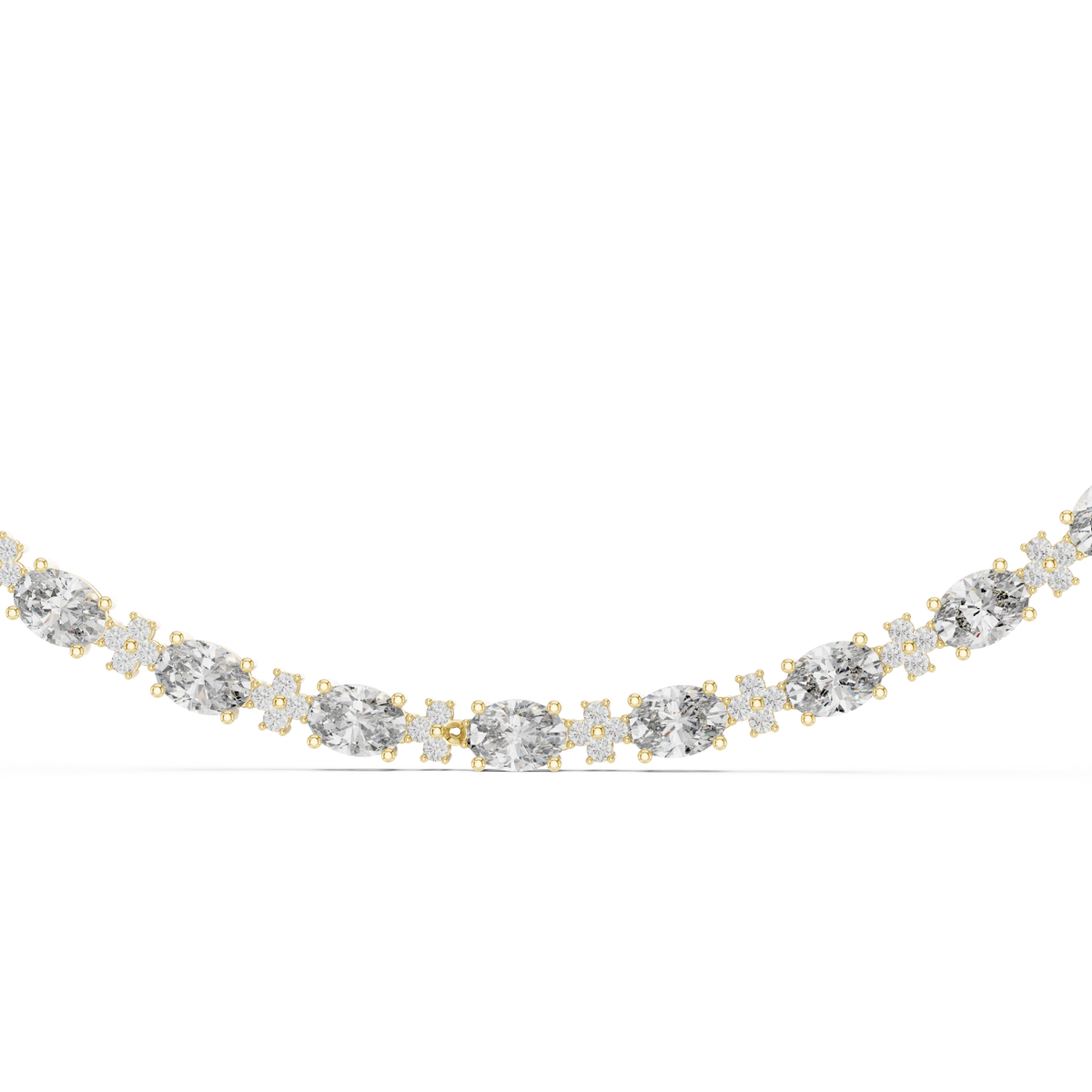 Gold Oval Round Lab Grown Diamond Celestia Necklace